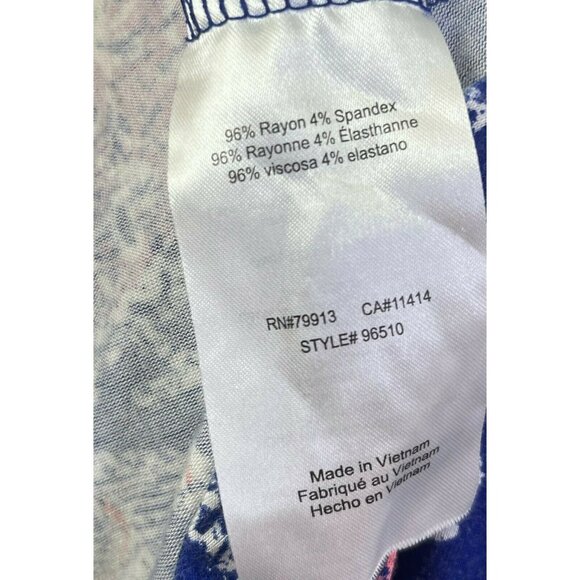 Motherhood Maternity Strapless Paisley Dress S Blue & Coral Rayon Blend - Picture 6 of 6